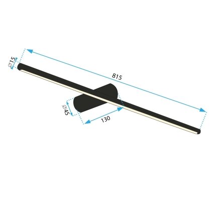 Sieninė lempa LED 80CM APP1343-W Black 6 Sieninė lempa LED 80CM APP1343-W Black 6