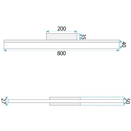 Sieninė lempa LED 80CM APP1850-1W GOLD 10 Sieninė lempa LED 80CM APP1850-1W GOLD 10