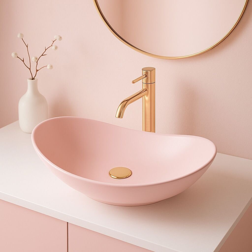 Stalviršio Praustuvas Royal Powder Pink Matt 9 Stalviršio Praustuvas Royal Powder Pink Matt 9