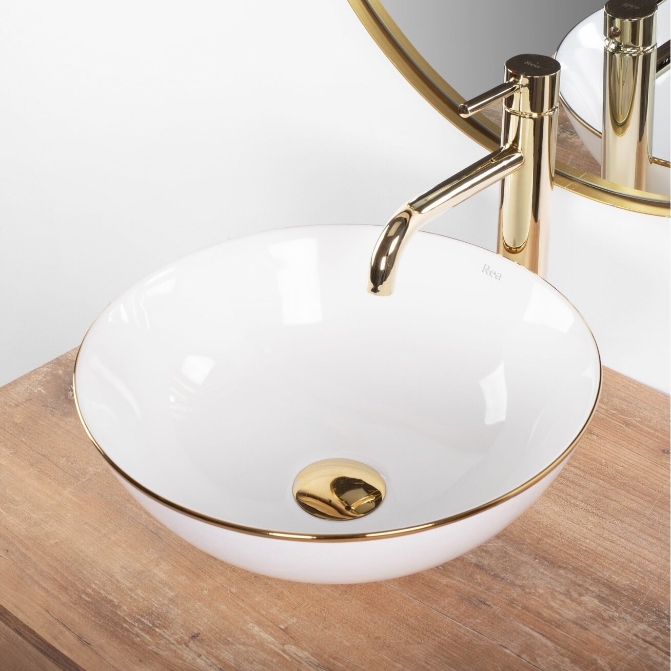 STALVIRŠIO PRAUSTUVAS keramikos Stella BALTAS gold edge 2