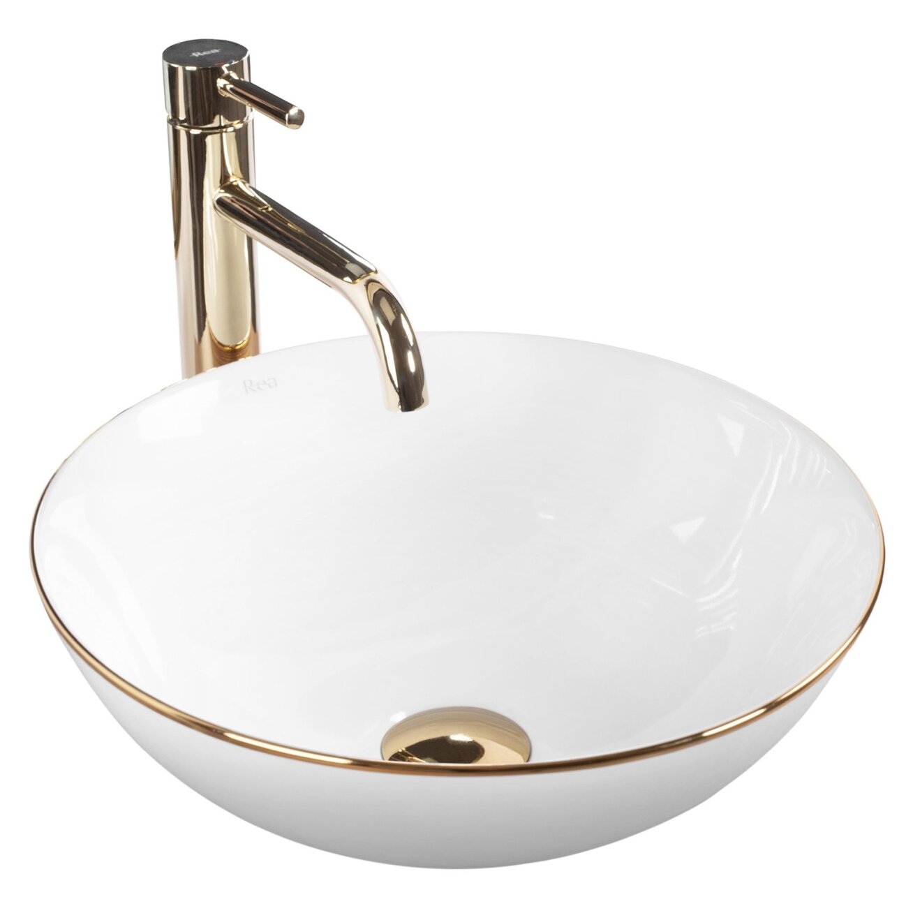 STALVIRŠIO PRAUSTUVAS keramikos Stella BALTAS gold edge