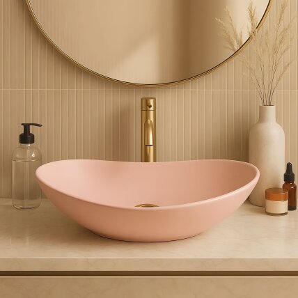 Stalviršio Praustuvas Royal Powder Pink Matt 5 Stalviršio Praustuvas Royal Powder Pink Matt 5
