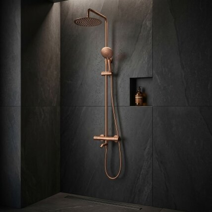 Termostatinis dušo komplektas Lungo Diamond Copper Brush 6