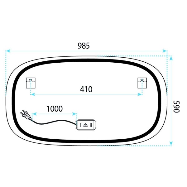 Veidrodis LED 100x60cm TOP-4 7 Veidrodis LED 100x60cm TOP-4 7