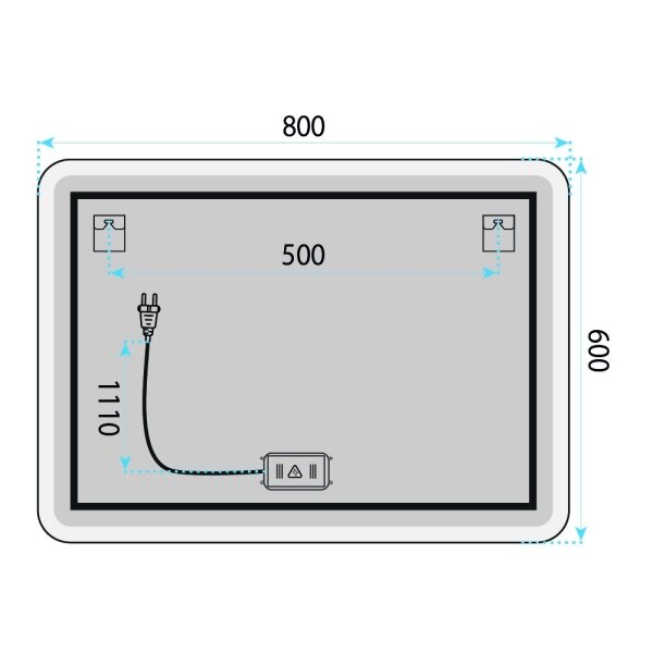 Veidrodis LED 80x60cm TOP-3 10 Veidrodis LED 80x60cm TOP-3 10