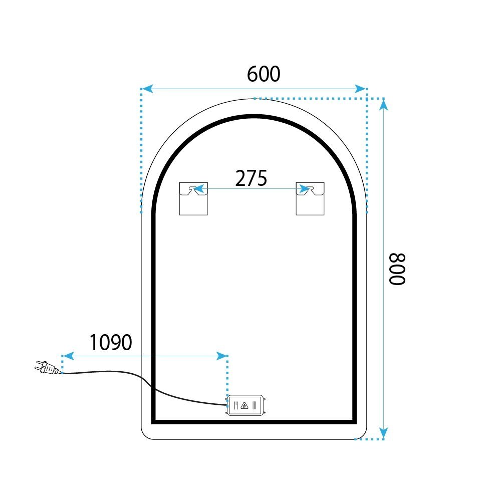 Veidrodis LED 80x60cm CAMLOT 9 Veidrodis LED 80x60cm CAMLOT 9
