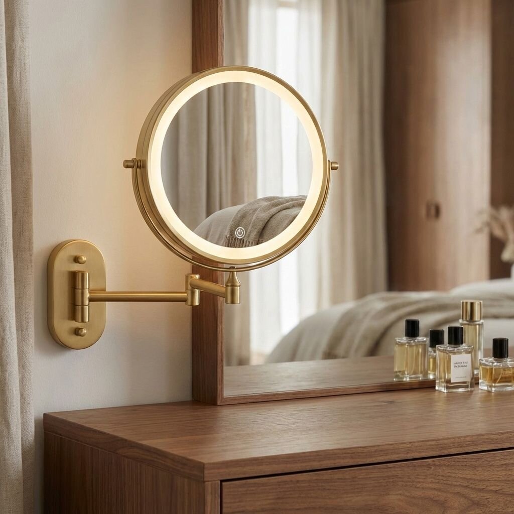 Veidrodis LED Glow Brush Gold 6