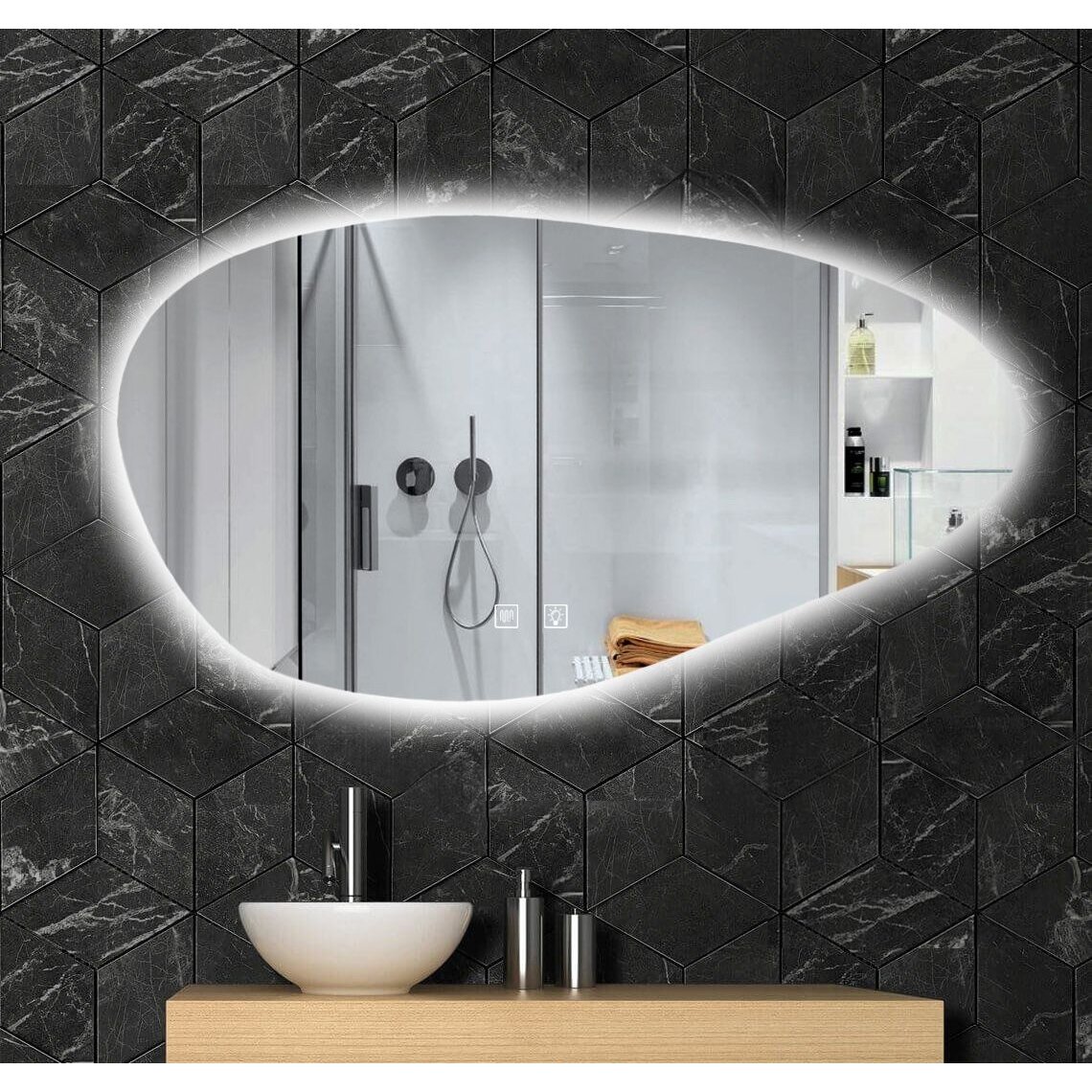 Veidrodis P11386 LED CLOUD A 100x60cm 6