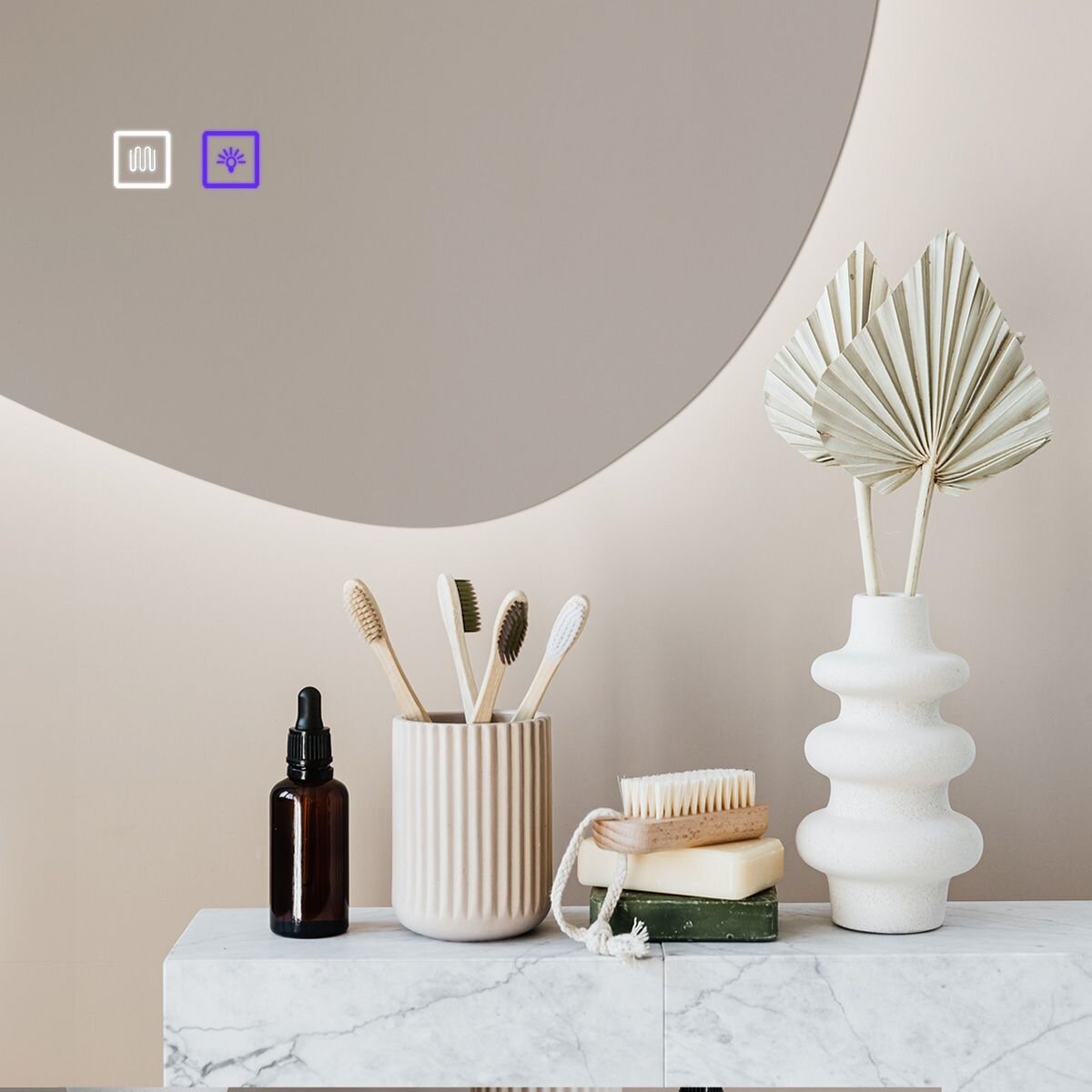 Veidrodis LED 80x60cm CLOUD C 3