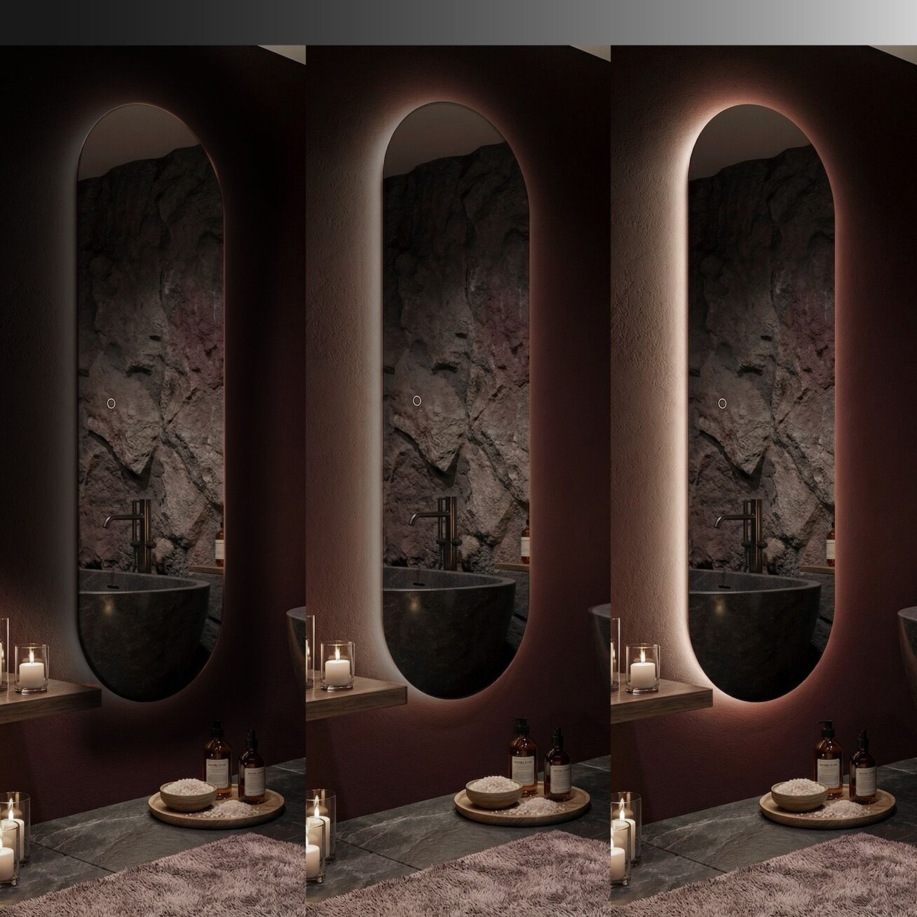 Veidrodis LED 150x50cm MOL-OV 5 Veidrodis LED 150x50cm MOL-OV 5