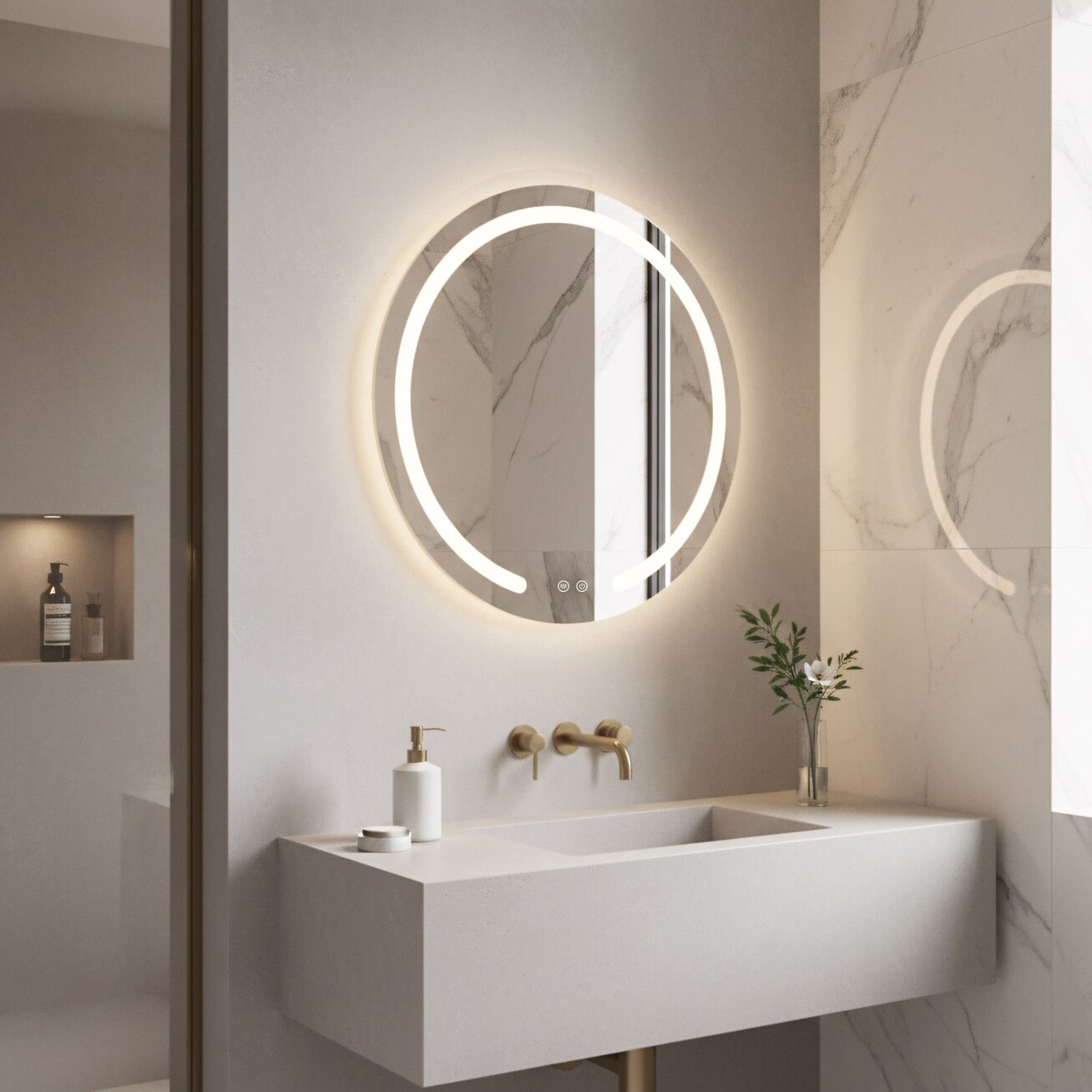 Veidrodis LED 60cm Modern 9