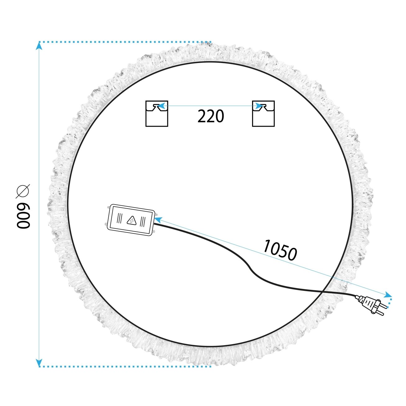 Veidrodis LED 60cm YH-3561 7