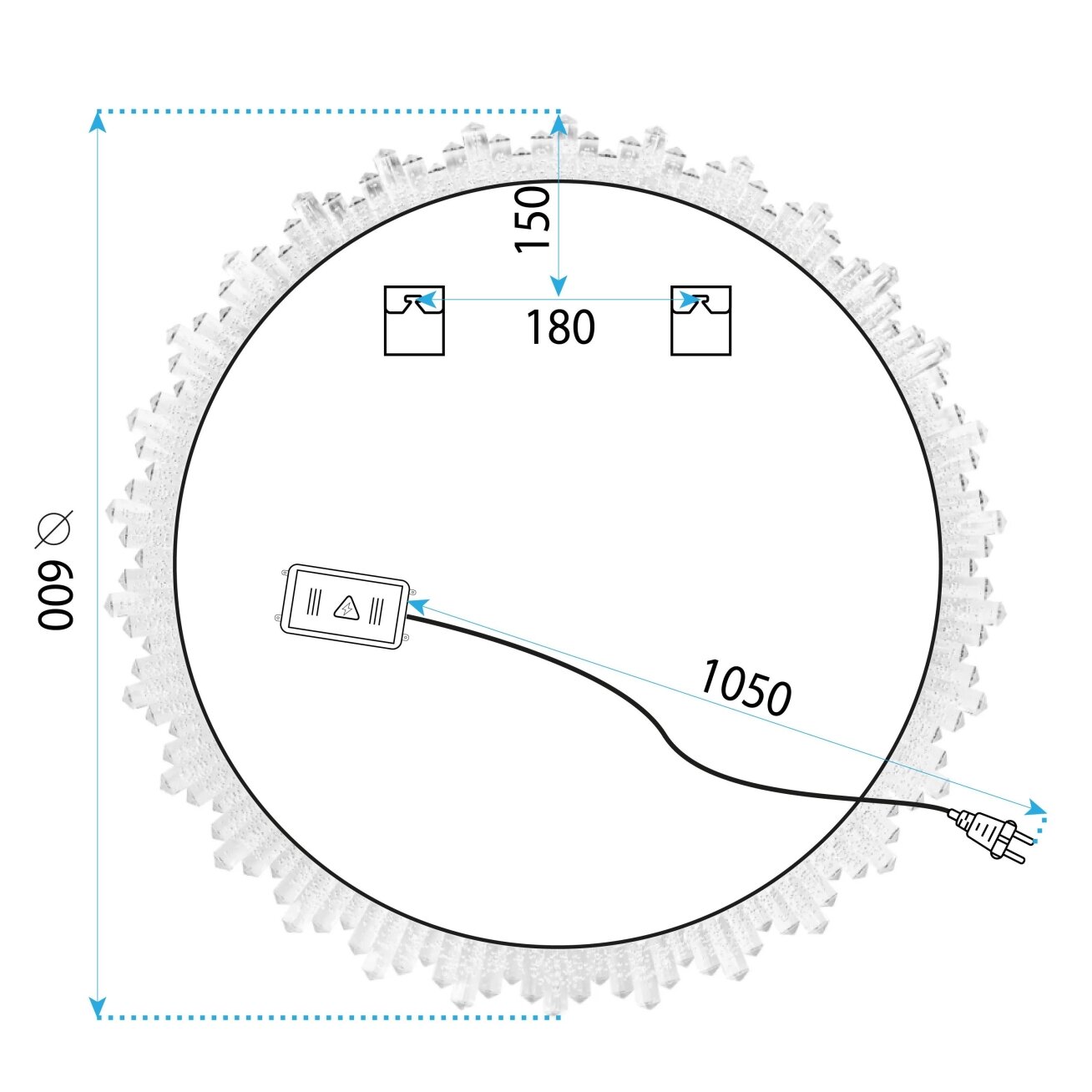 Veidrodis LED 60cm YH-3564 6 Veidrodis LED 60cm YH-3564 6