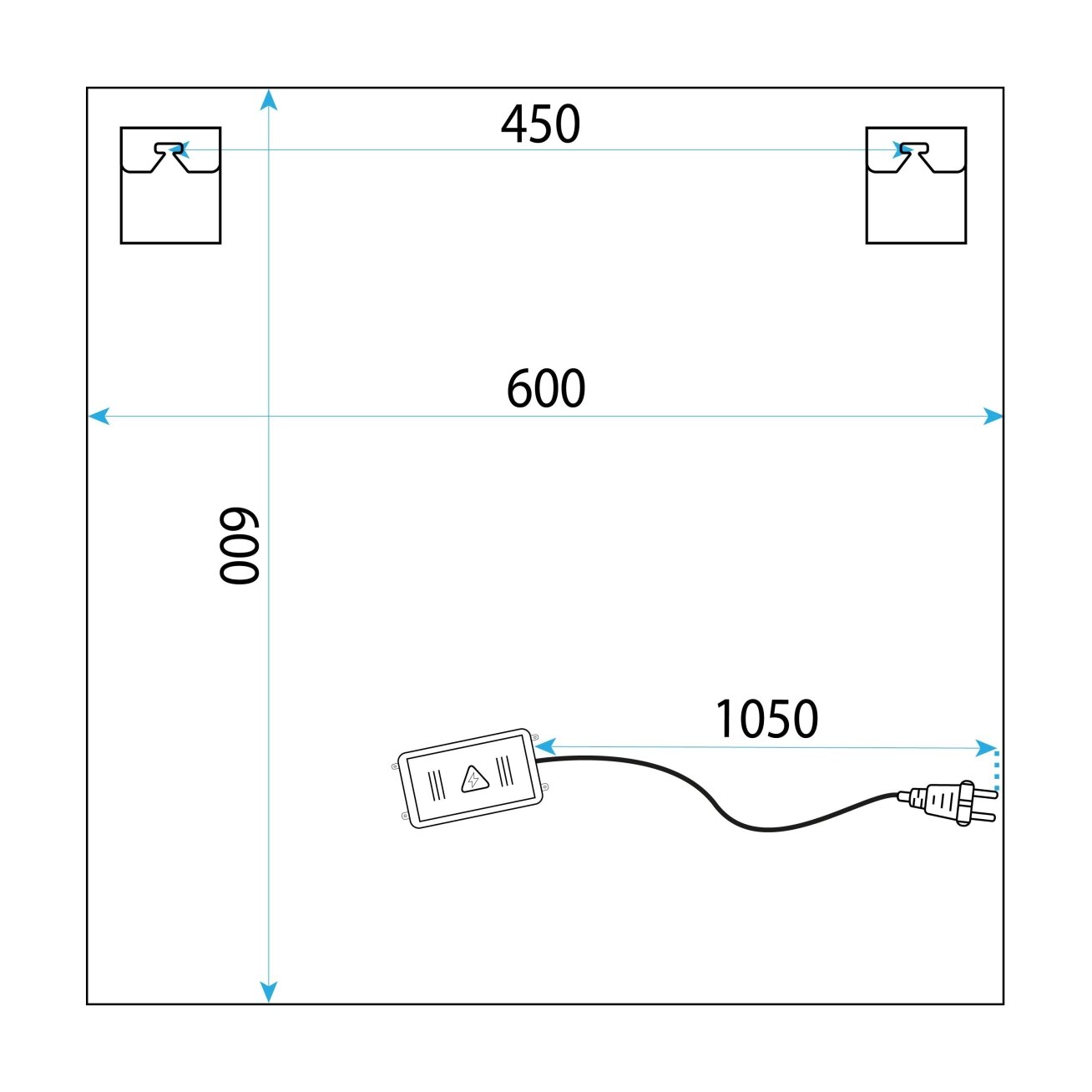 Veidrodis LED 60x60 YH-BL-12 6