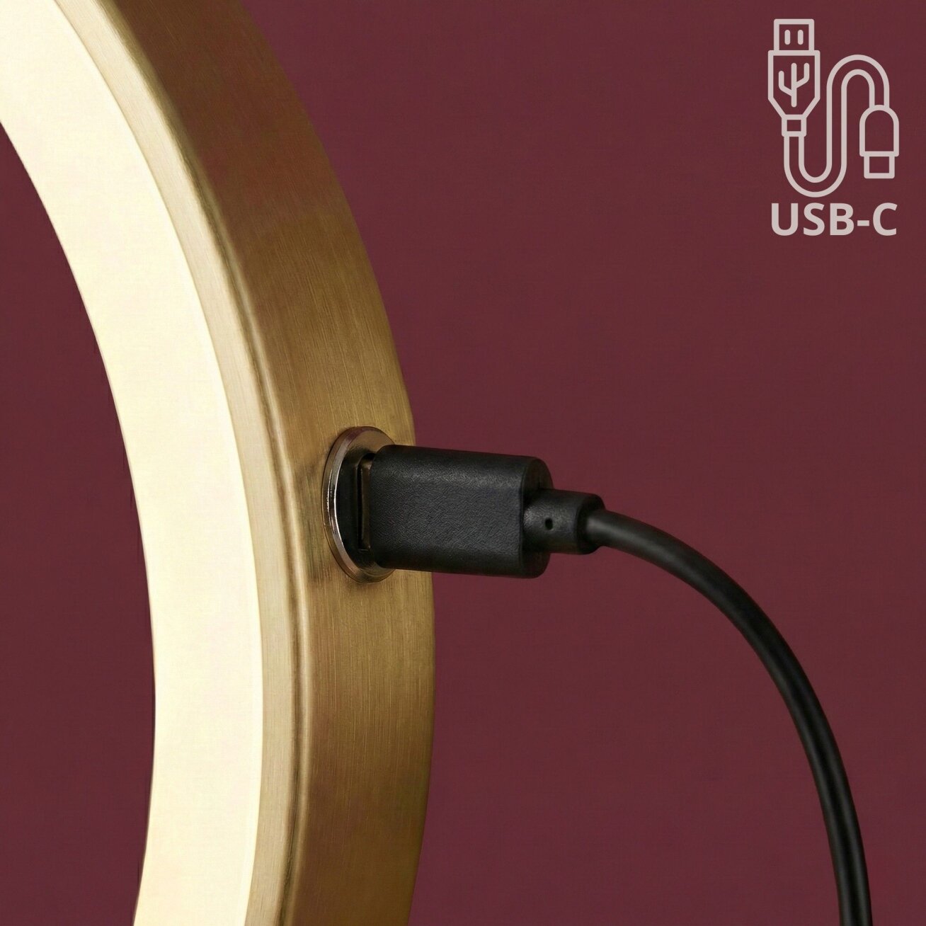 Veidrodis LED Glow Brush Gold 8