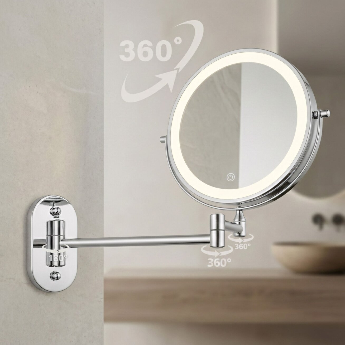 Veidrodis LED Glow Chrome 4