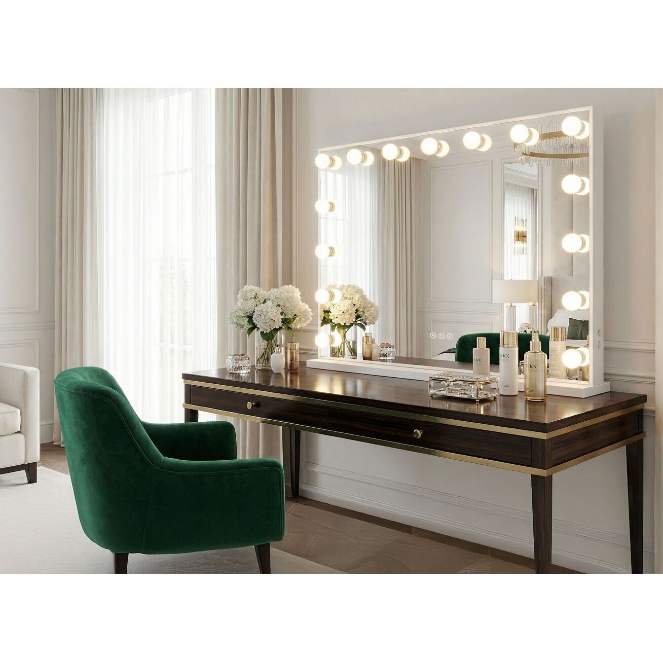 Veidrodis LED HOLLYWOOD White 80x60 8