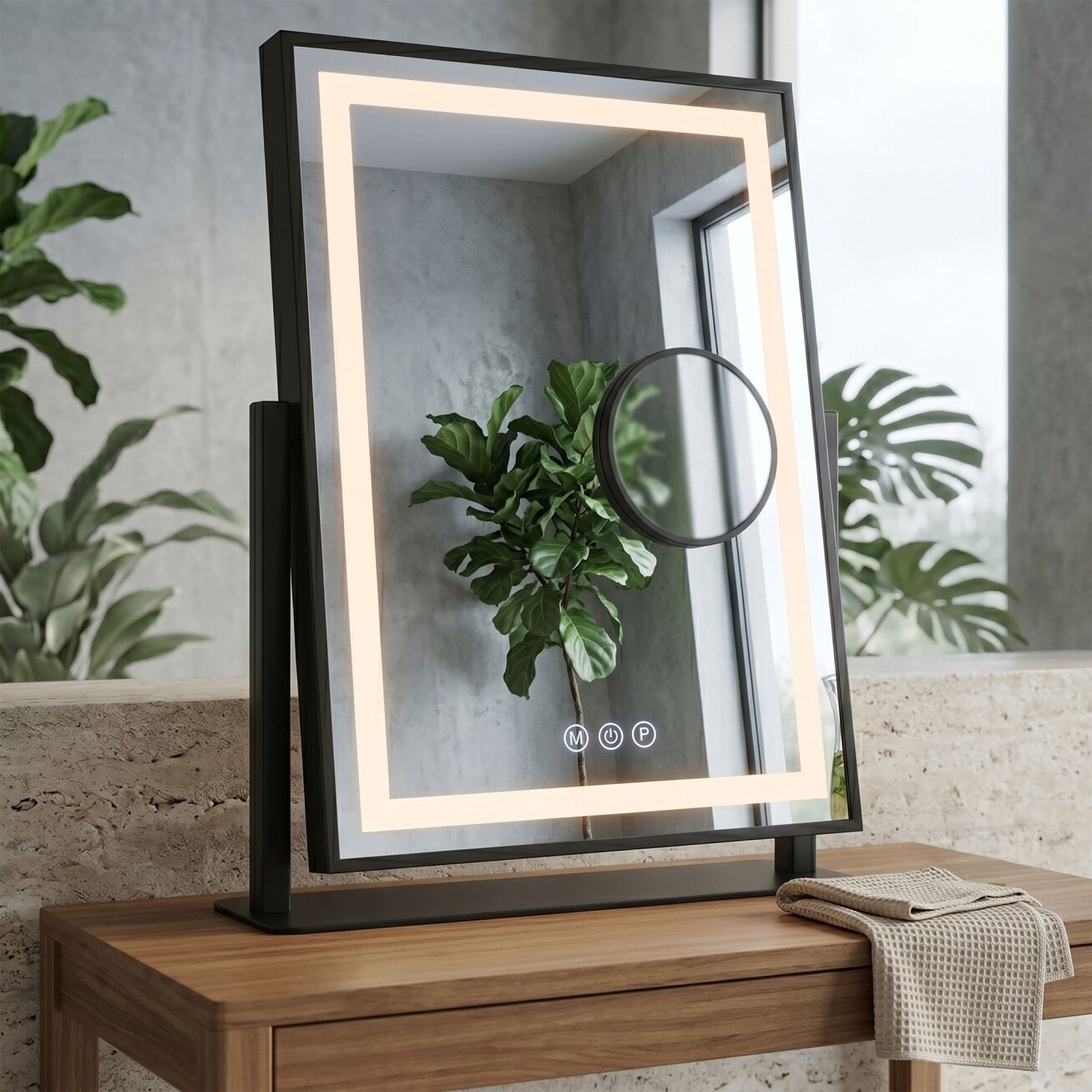 Veidrodis LED LUMI Black 30x40cm 5