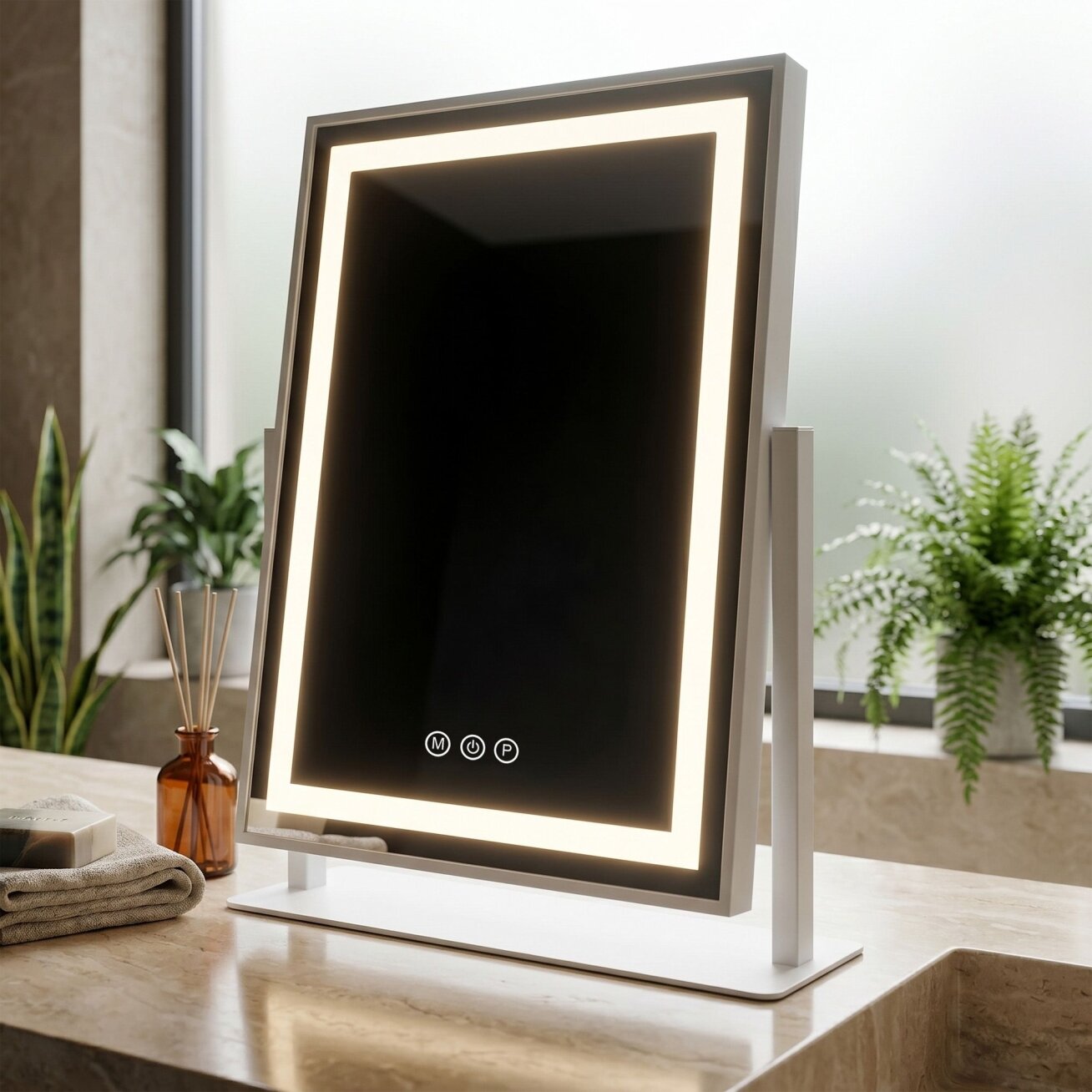 Veidrodis LED LUMI White 30x40cm 2 Veidrodis LED LUMI White 30x40cm 2
