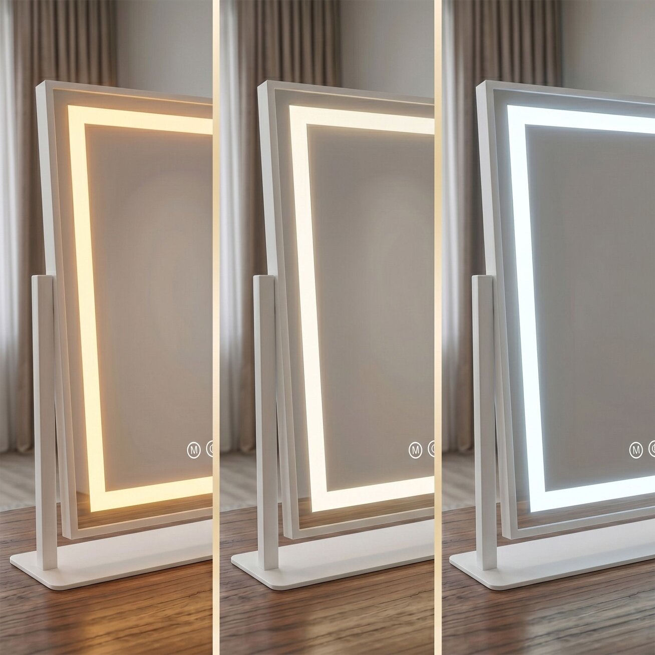 Veidrodis LED LUMI White 30x40cm 3