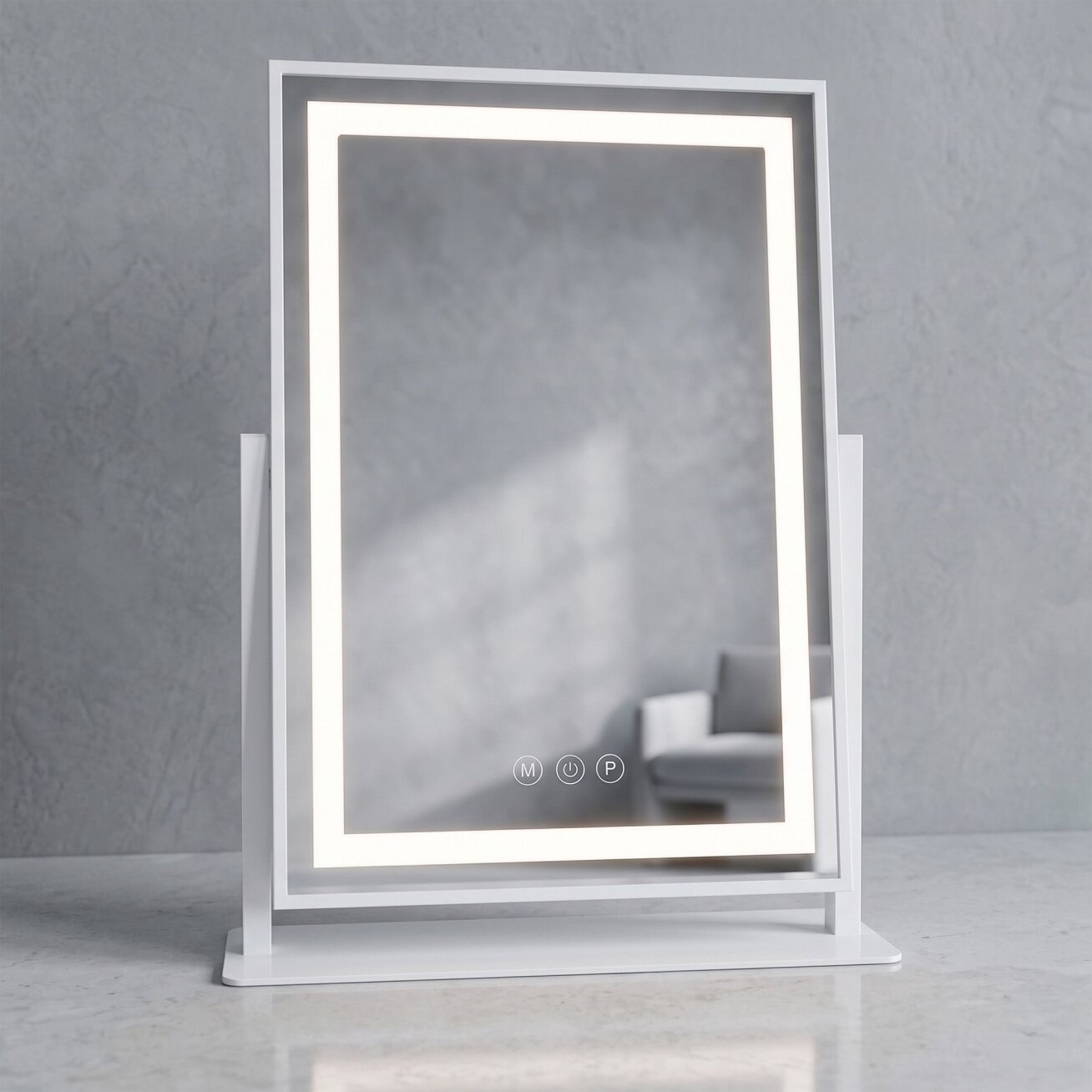 Veidrodis LED LUMI White 30x40cm 4