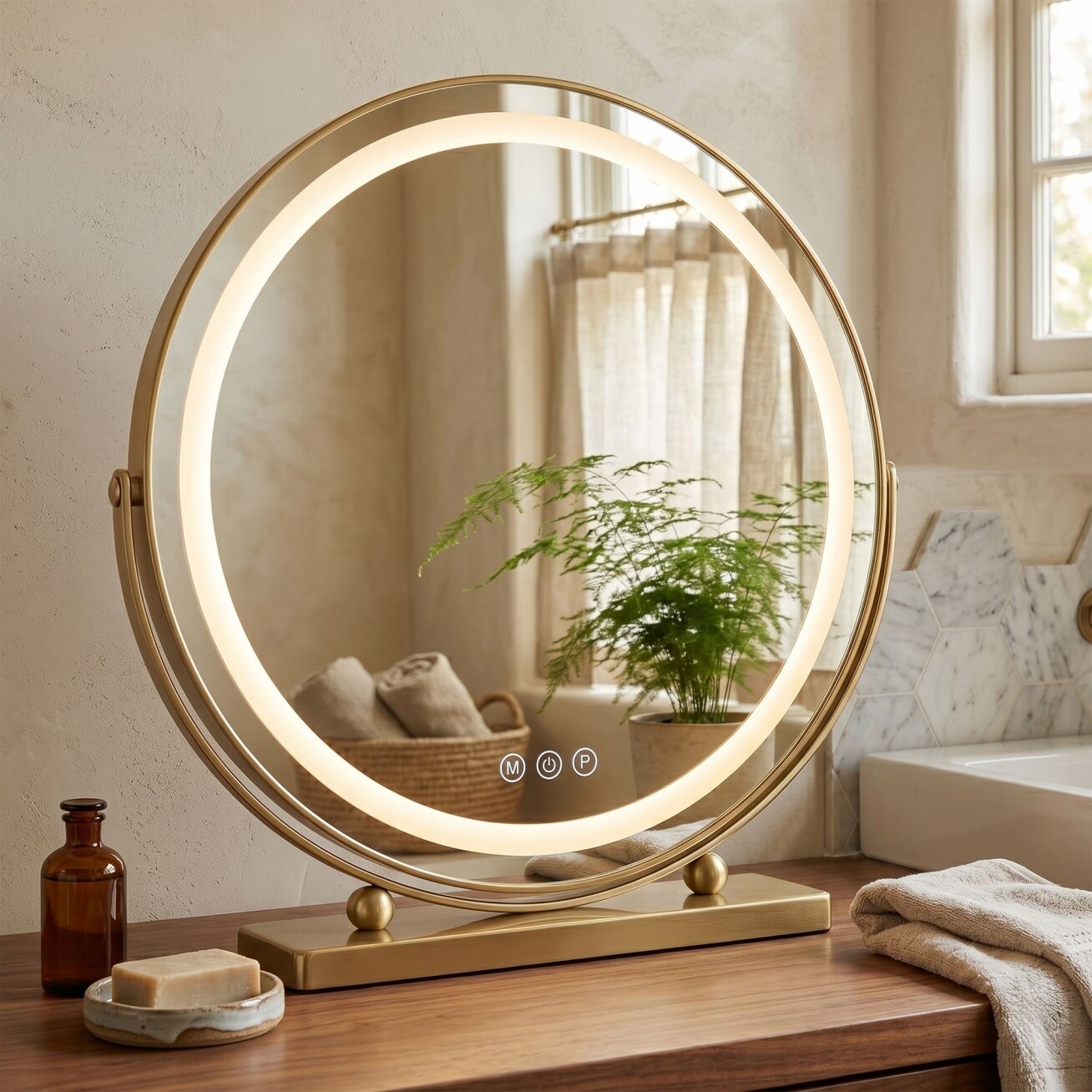 Veidrodis LED MAKE-UP L.Gold 50 cm 2 Veidrodis LED MAKE-UP L.Gold 50 cm 2