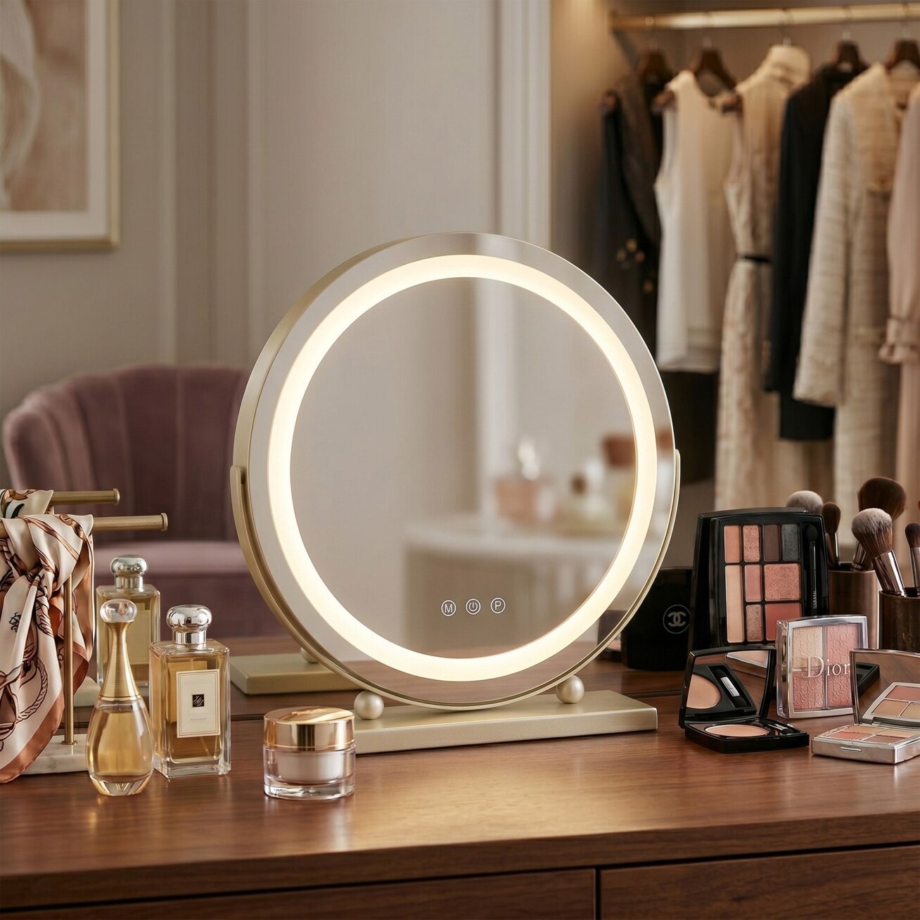 Veidrodis LED MAKE-UP L.Gold 58x45 2 Veidrodis LED MAKE-UP L.Gold 58x45 2