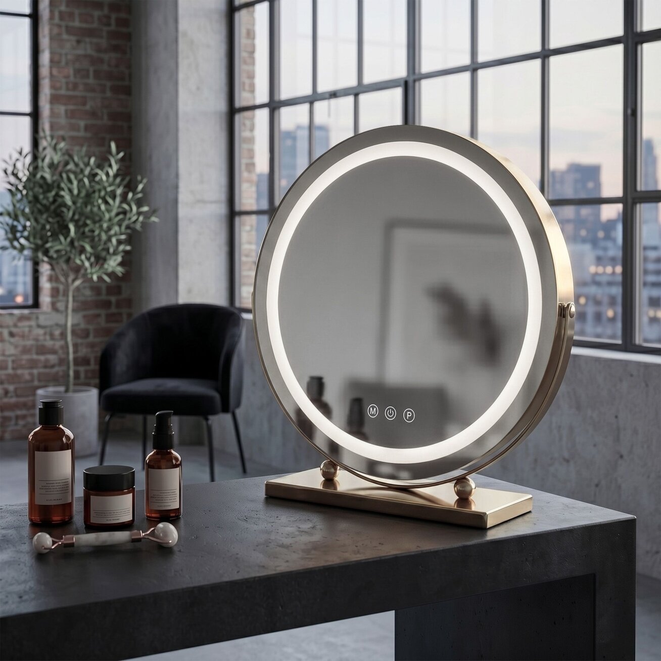 Veidrodis LED MAKE-UP L.Gold 58x45 3 Veidrodis LED MAKE-UP L.Gold 58x45 3