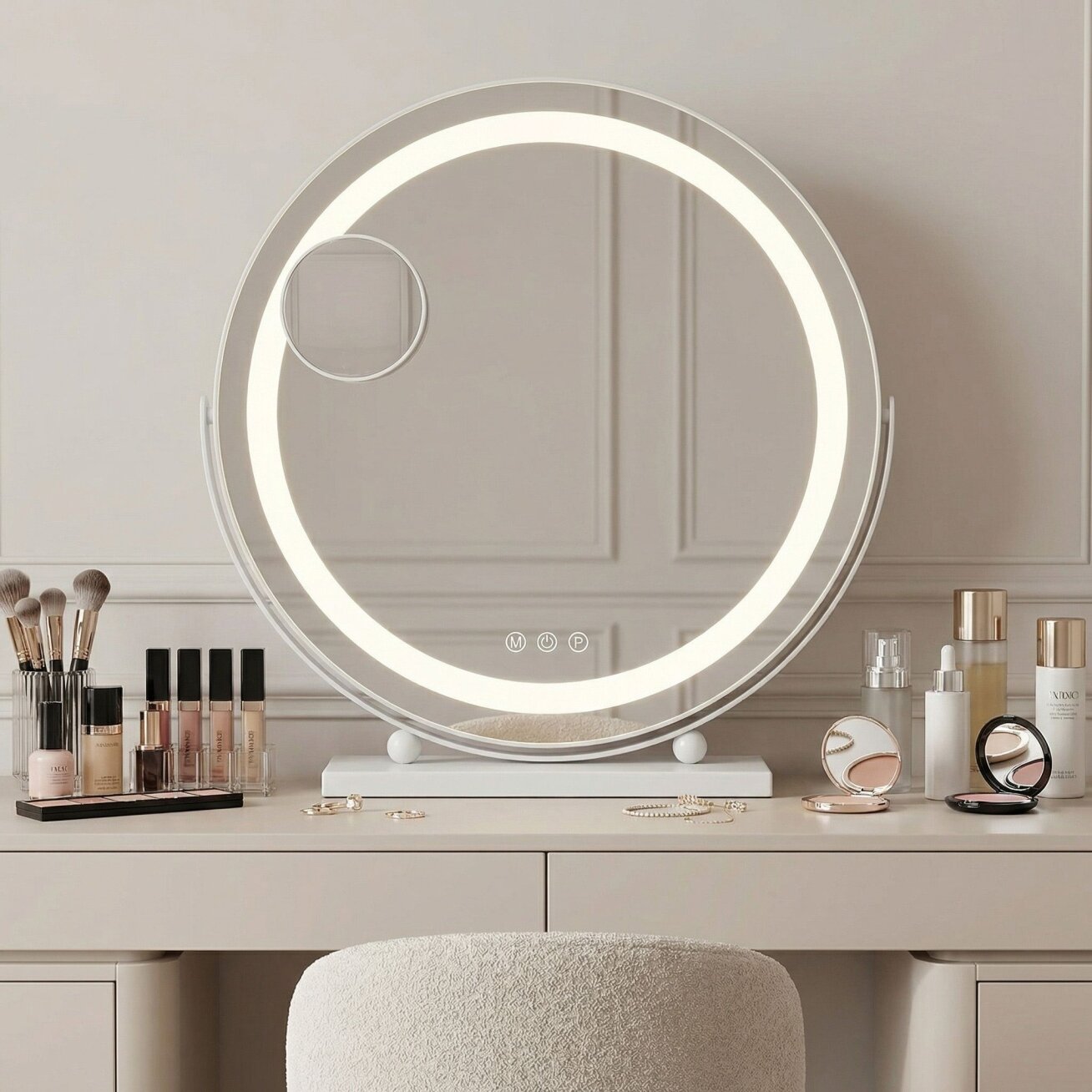 Veidrodis LED MAKE-UP White 58x45 7
