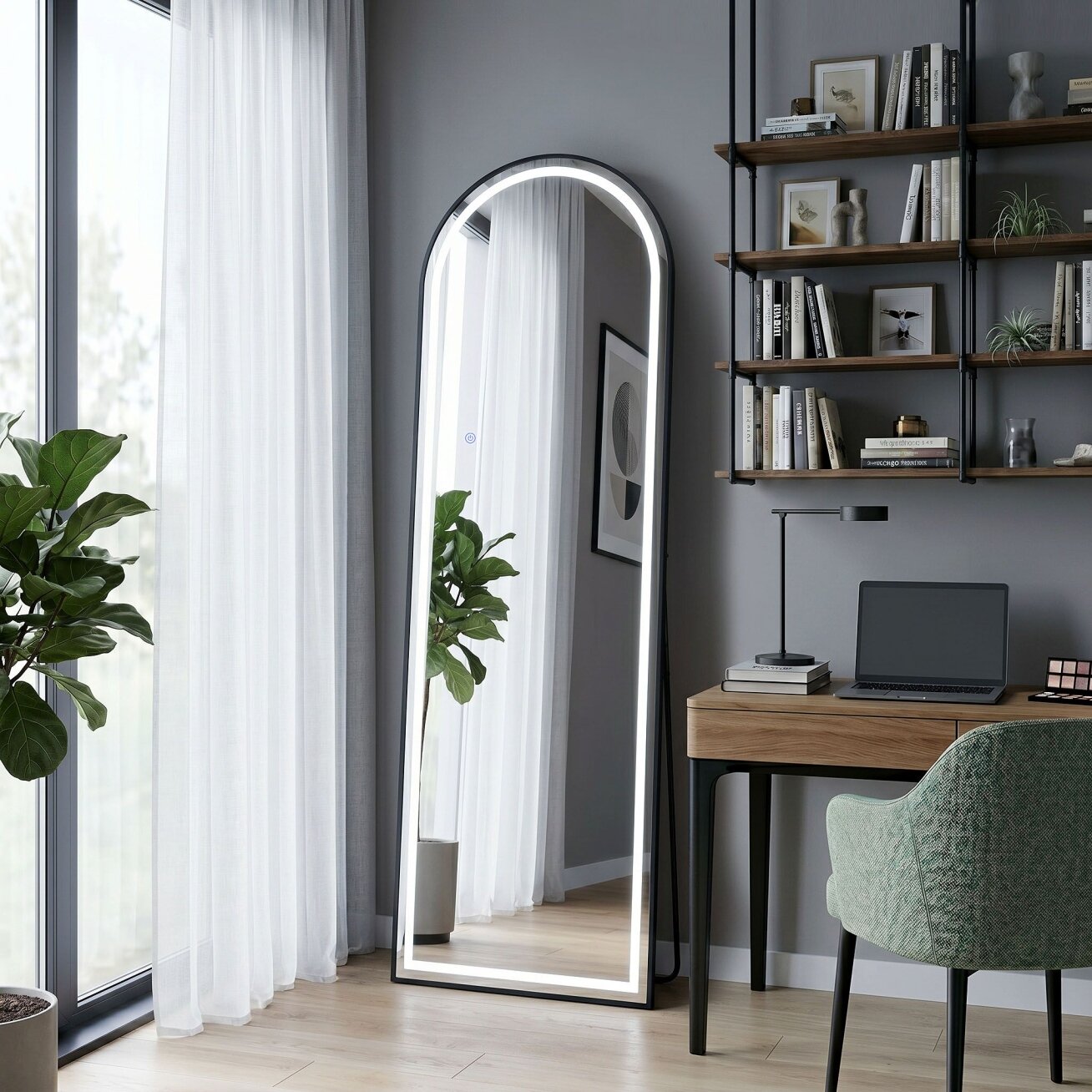 Veidrodis LED Orbit 50x160cm Black 7