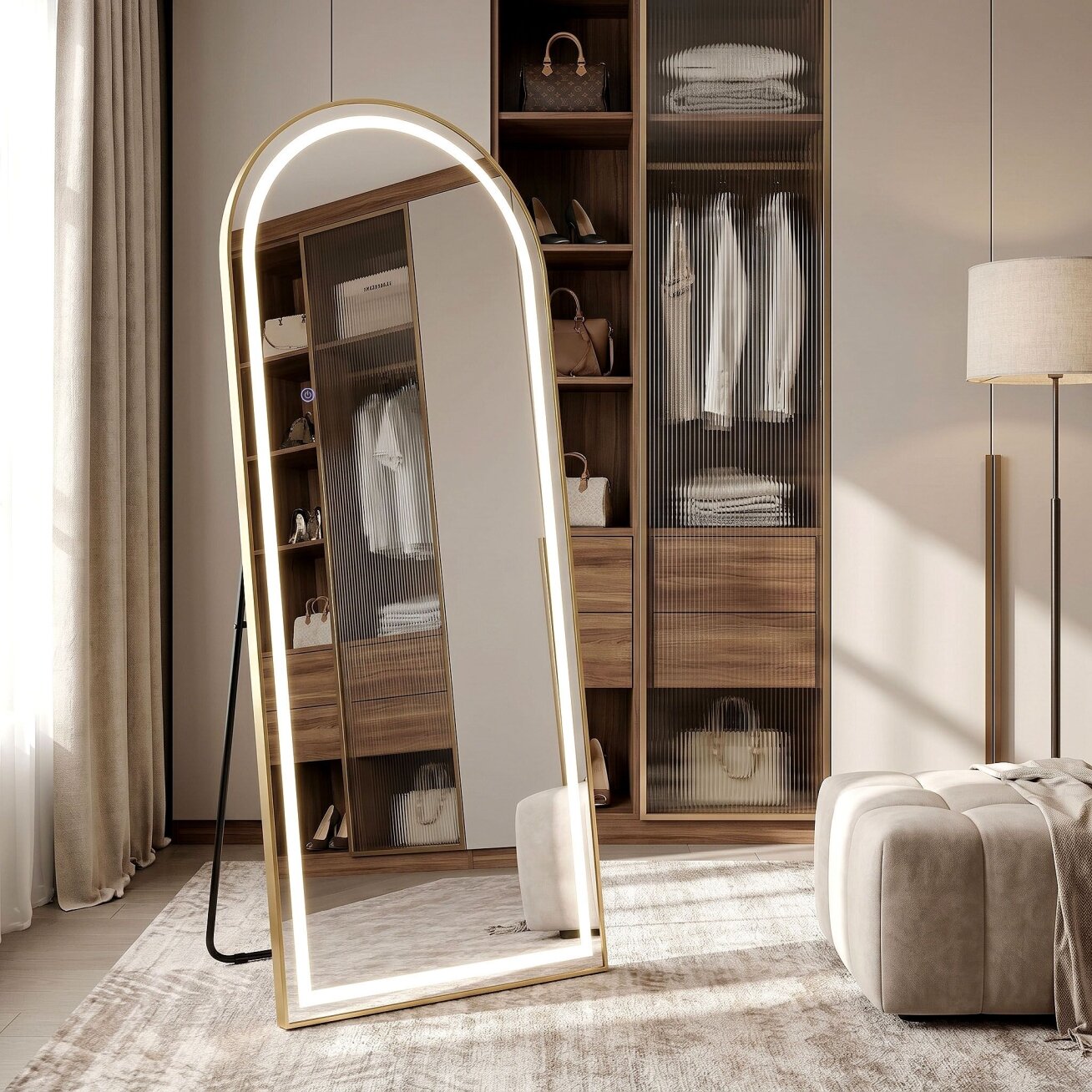 Veidrodis LED Orbit 50x160cm Brush Gold 1