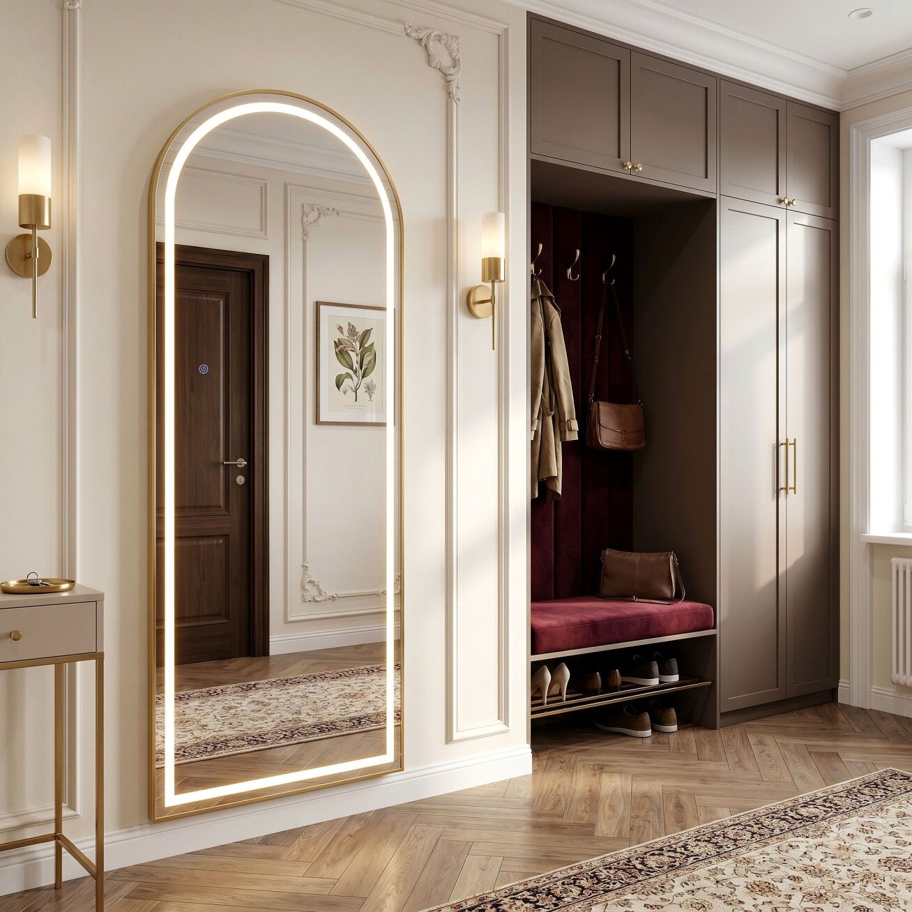 Veidrodis LED Orbit 50x160cm Brush Gold 6 Veidrodis LED Orbit 50x160cm Brush Gold 6