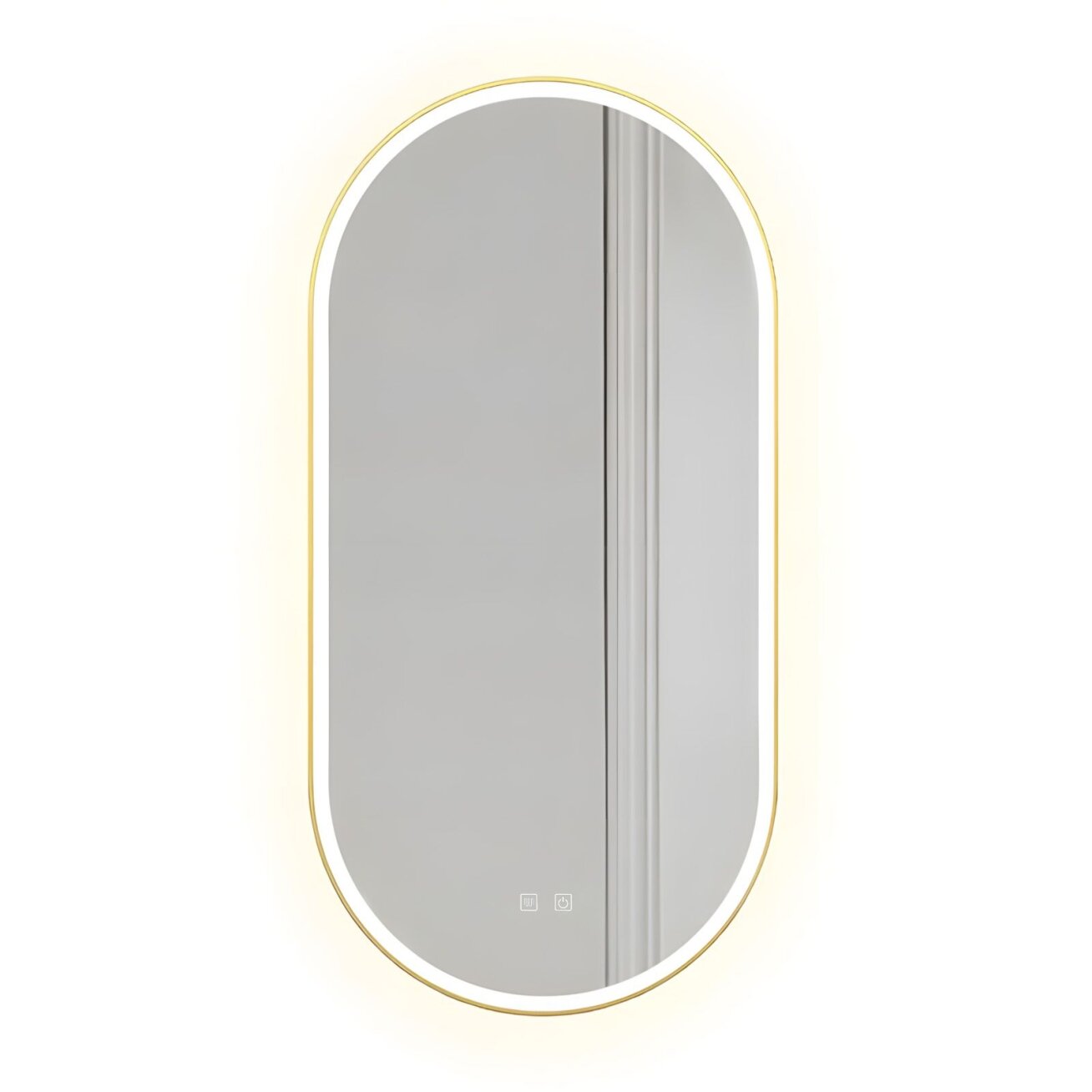 Veidrodis LED OVL 50x100cm Brush Gold Veidrodis LED OVL 50x100cm Brush Gold