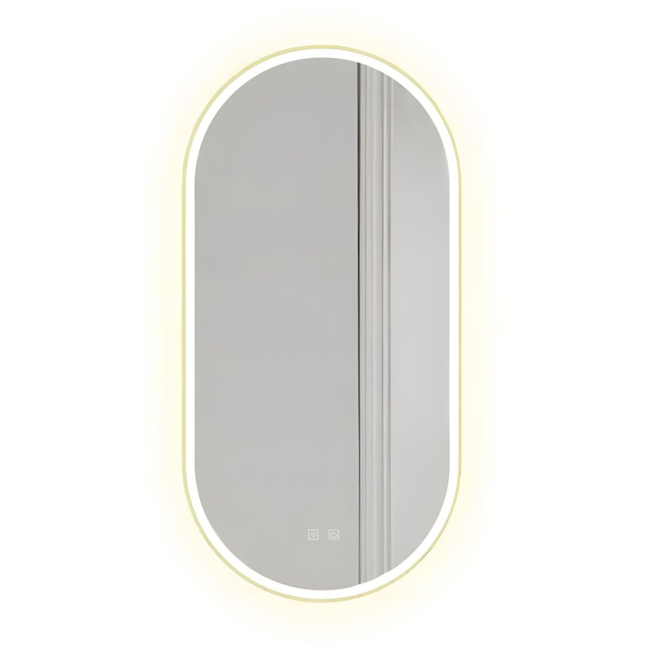 Veidrodis LED OVL 50x100cm Gold Veidrodis LED OVL 50x100cm Gold
