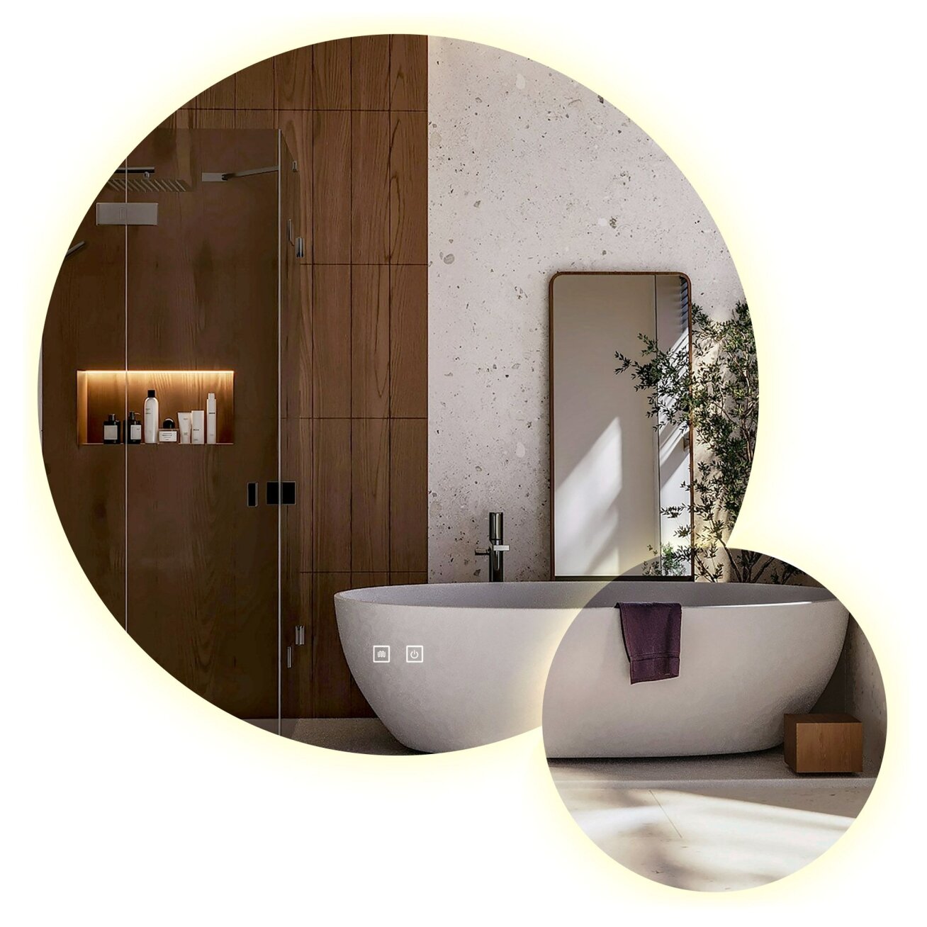 Veidrodis LED R-9045 90cm + 45cm 9