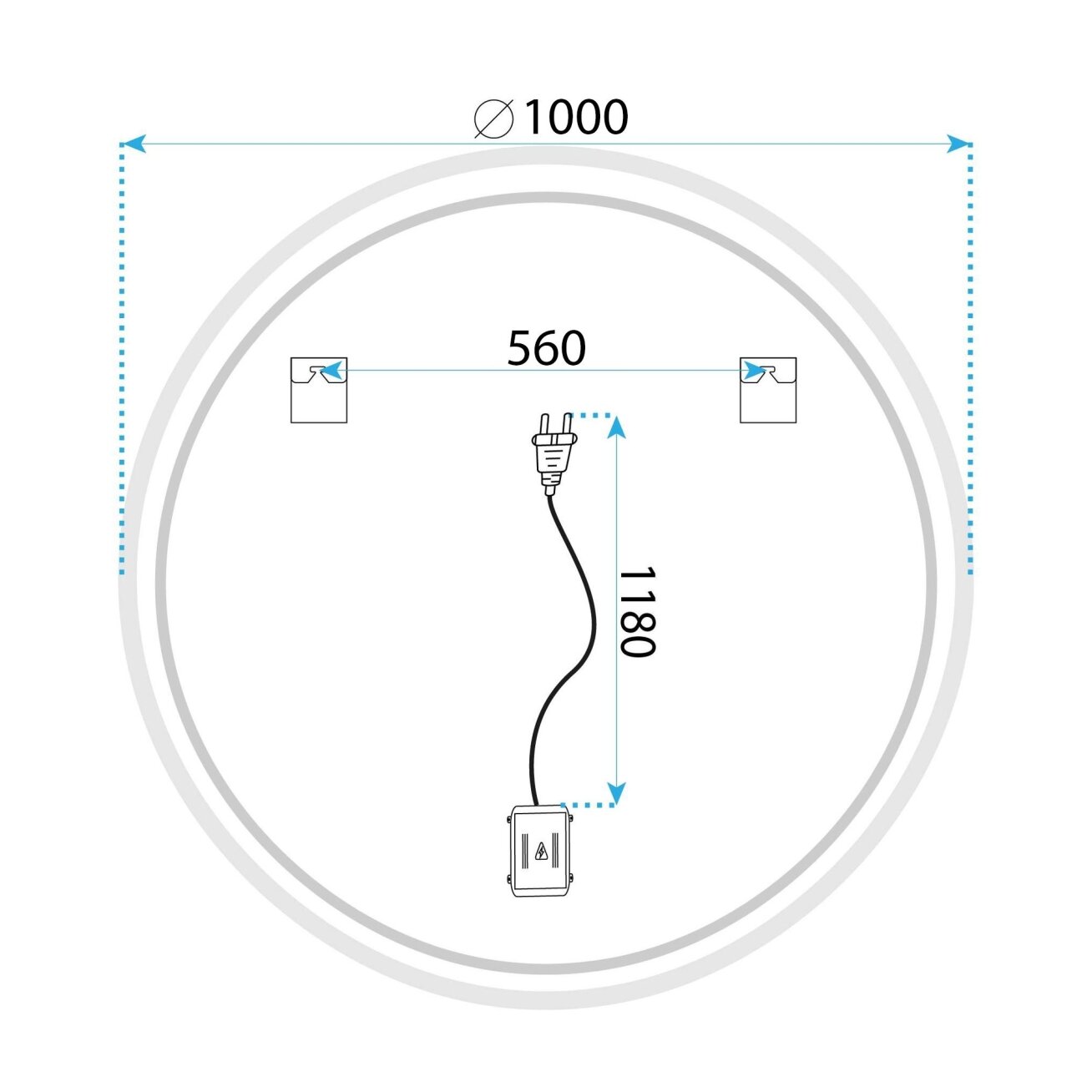 Veidrodis LED SOFT 100 8