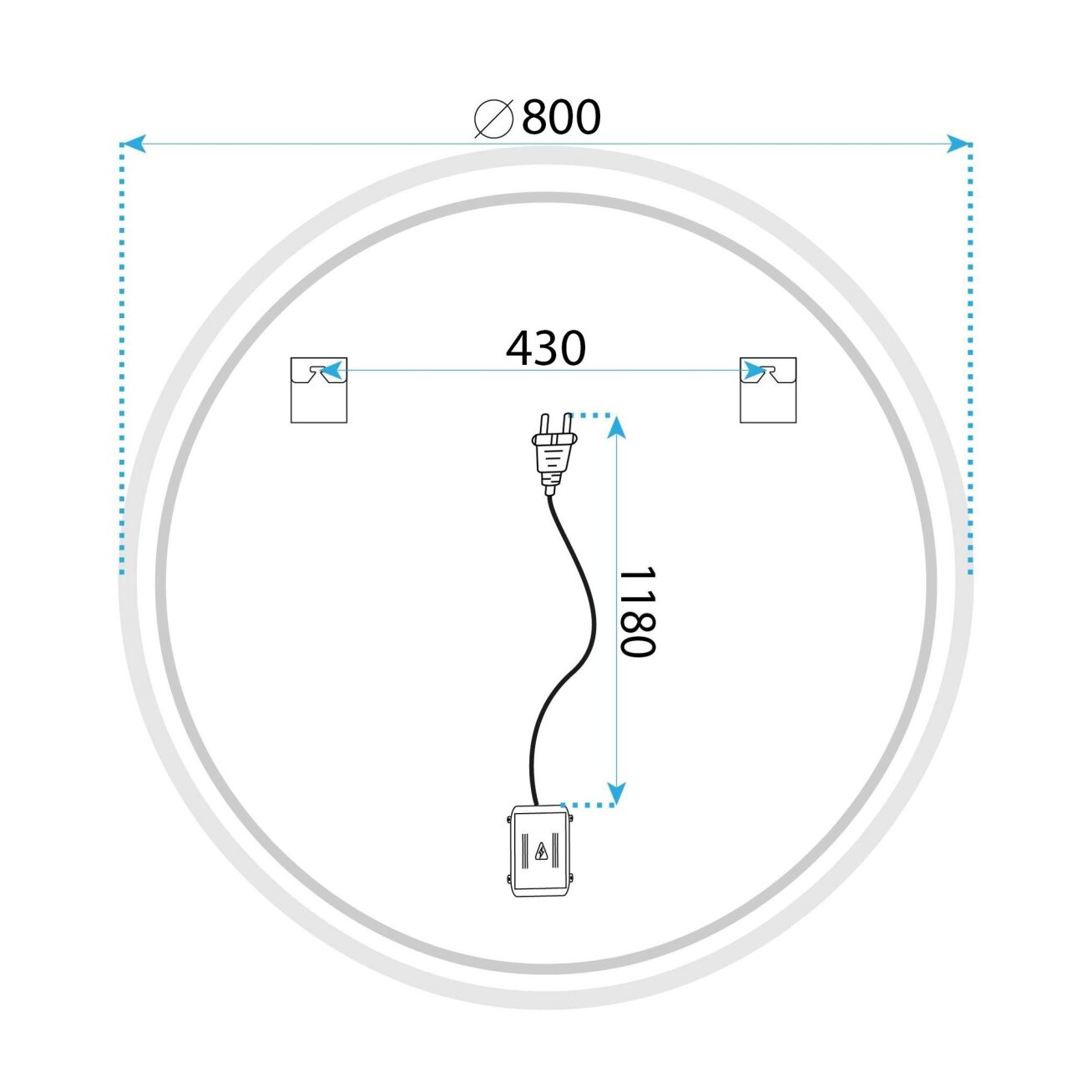 Veidrodis LED SOFT 80 11