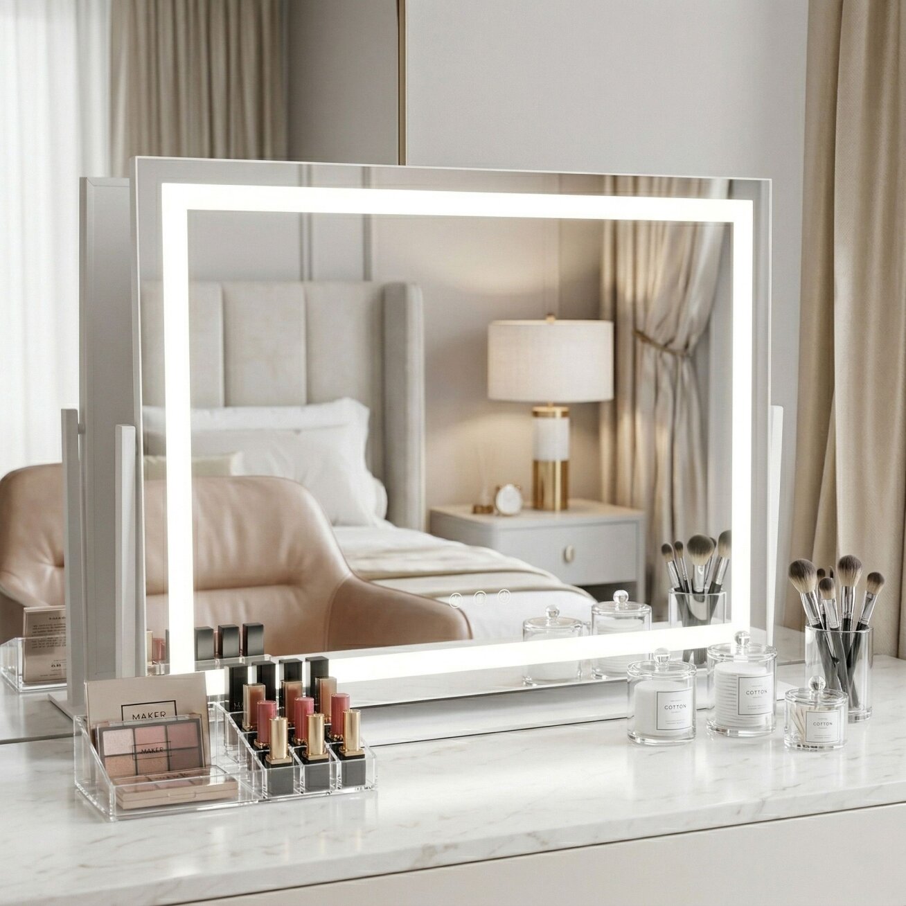 Veidrodis LED STUDIO White 58x45 1