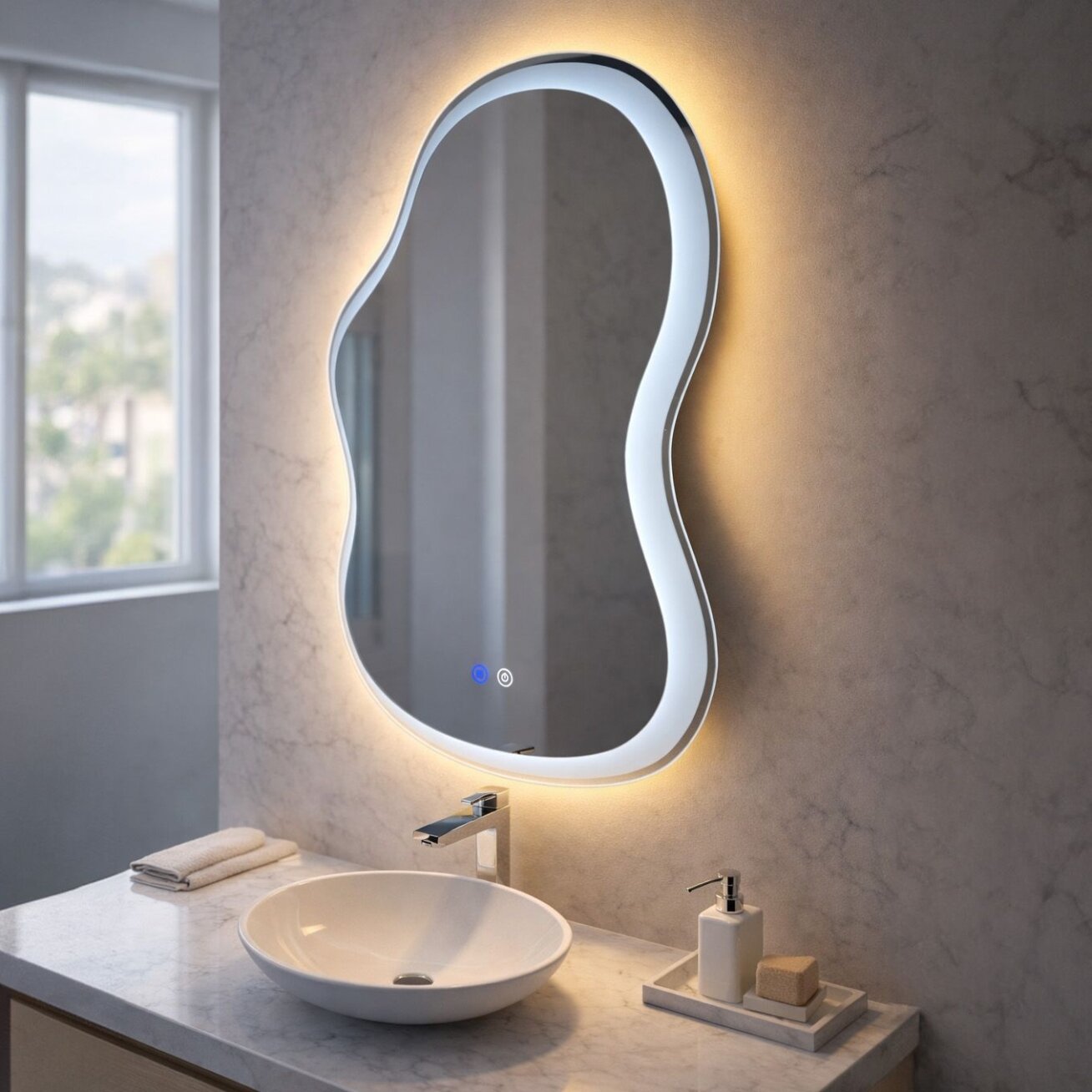 Veidrodis LED UNO DOUBLE 80x55 cm 2 Veidrodis LED UNO DOUBLE 80x55 cm 2