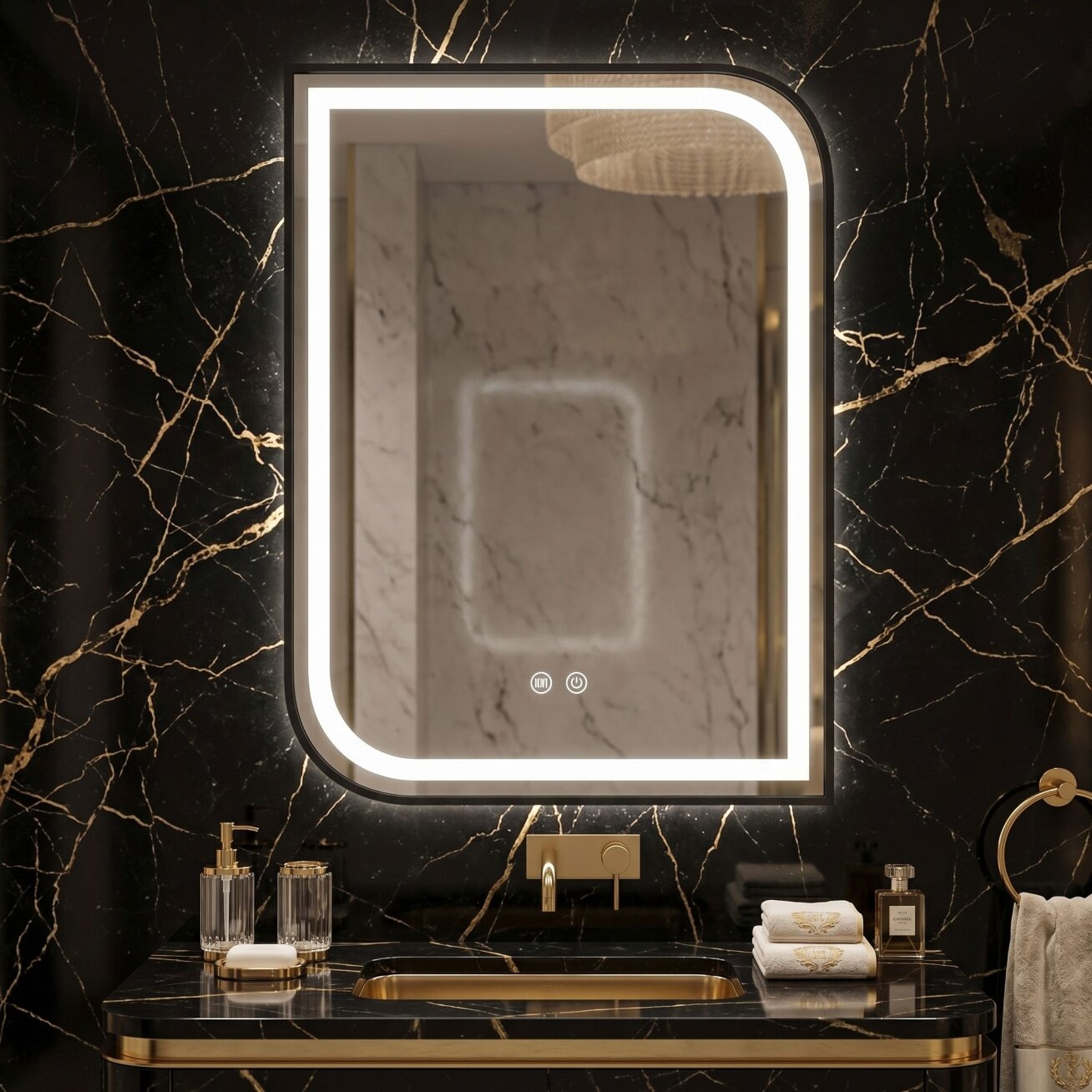 Veidrodis LED ZONE 80X60 BLACK 2 Veidrodis LED ZONE 80X60 BLACK 2