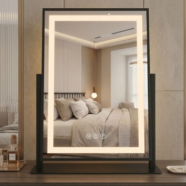 Veidrodis LED LUMI Black 30x40cm