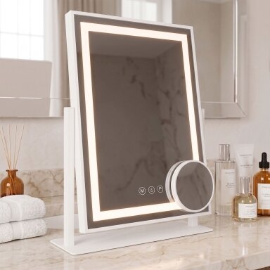 Veidrodis LED LUMI White 30x40cm
