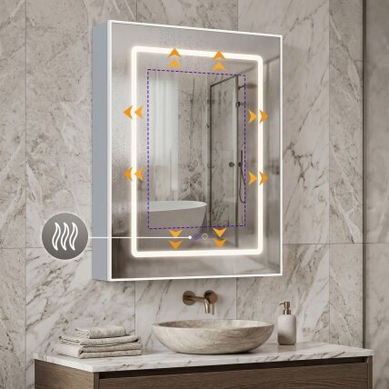 Veidrodinė spintelė su LED apšvietimu Zenit 70x50cm 6 Veidrodinė spintelė su LED apšvietimu Zenit 70x50cm 6
