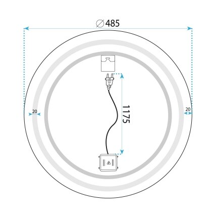 Veidrodis LED 50cm BAS 10 Veidrodis LED 50cm BAS 10