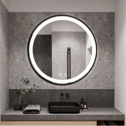 Veidrodis LED 50cm MMJ Black 3 Veidrodis LED 50cm MMJ Black 3
