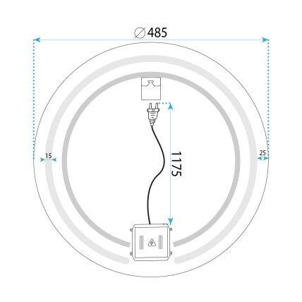 Veidrodis LED 50cm Modern 10