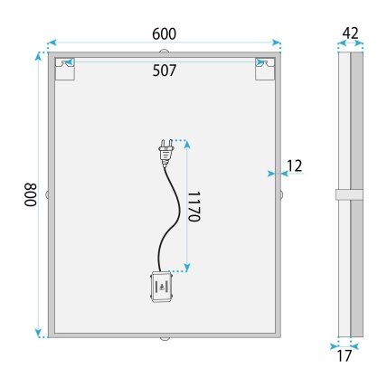Veidrodis LED 60cm BL808 6 Veidrodis LED 60cm BL808 6