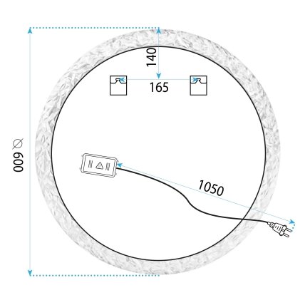 Veidrodis LED 60cm YH-3562 7 Veidrodis LED 60cm YH-3562 7