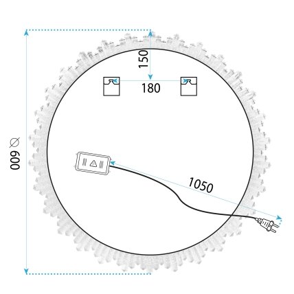 Veidrodis LED 60cm YH-3564 6