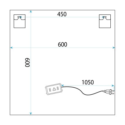 Veidrodis LED 60x60 YH-BL-12 6 Veidrodis LED 60x60 YH-BL-12 6